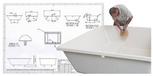 Bath designs of all sizes and shapes are possible via our custom bath design facility