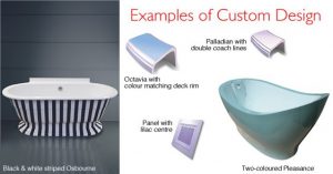 Baths showing special paint finishes.